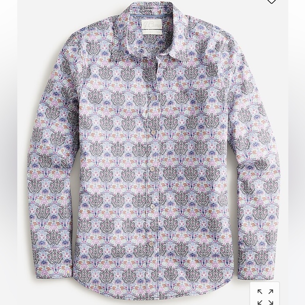 J. Crew Floral Button Down Shirt - Purple and Blue